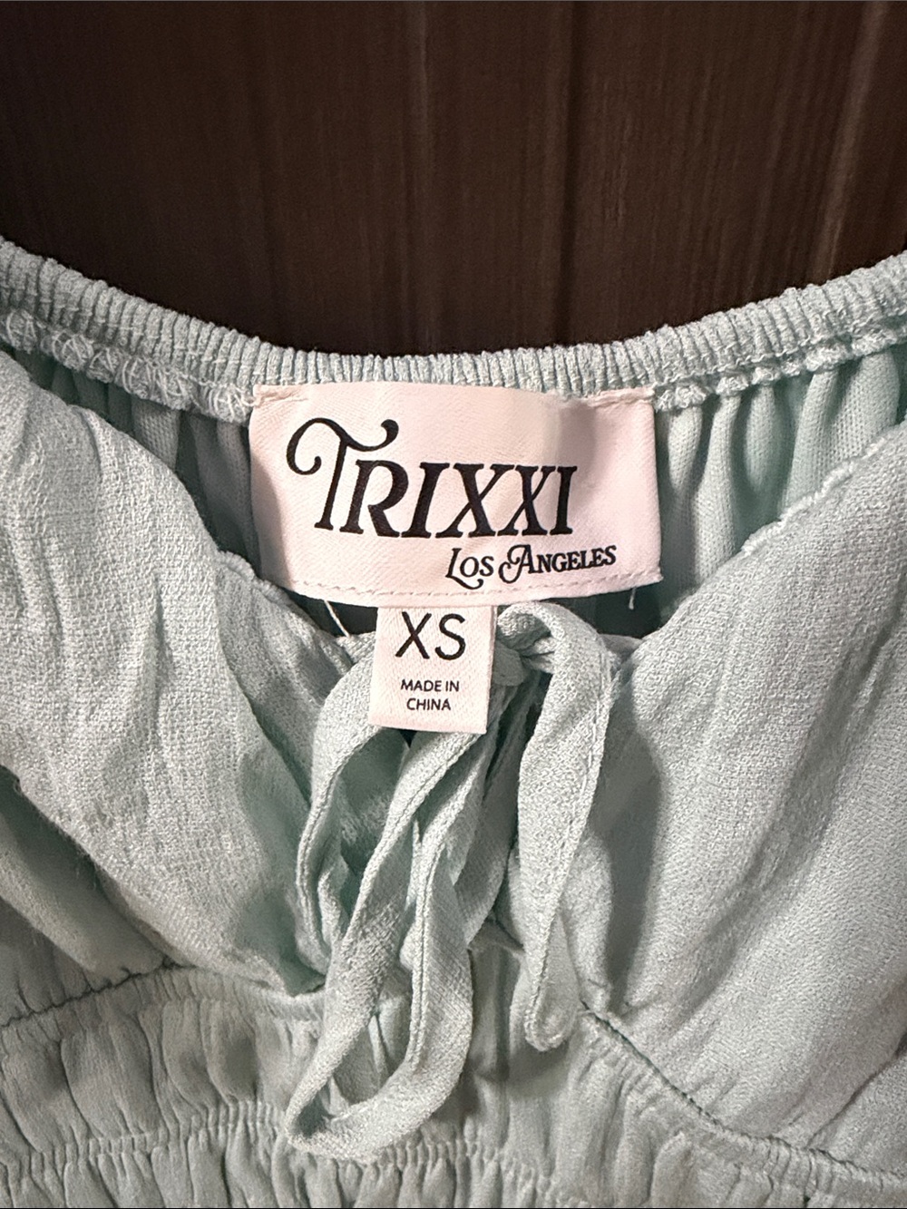 Trixxi Light Mint Puff-Sleeve Tiered Maxi Dress - Picture 2 of 6
